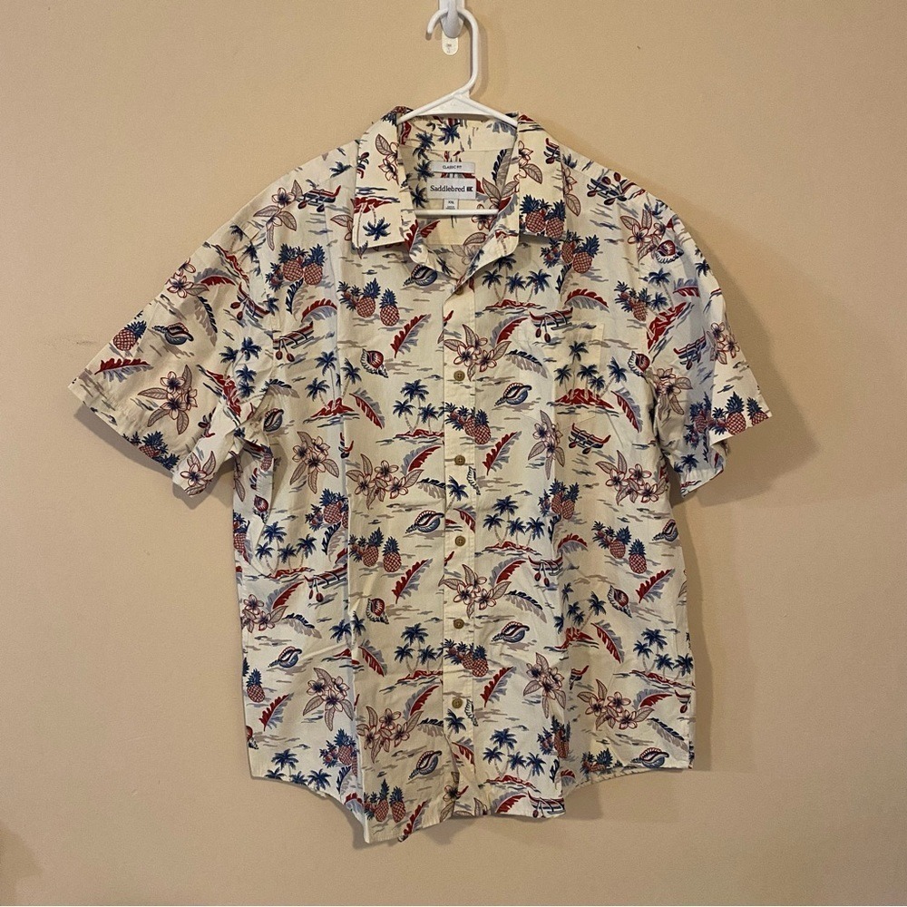 Saddlebred | Tropical Hawaii Vacation Short Sleeve Button down Shirt Size XXL